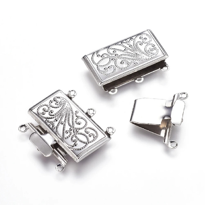 GIVENCHY Tono De Plata Plana Rhinestone Broche Abstracto Abstracto